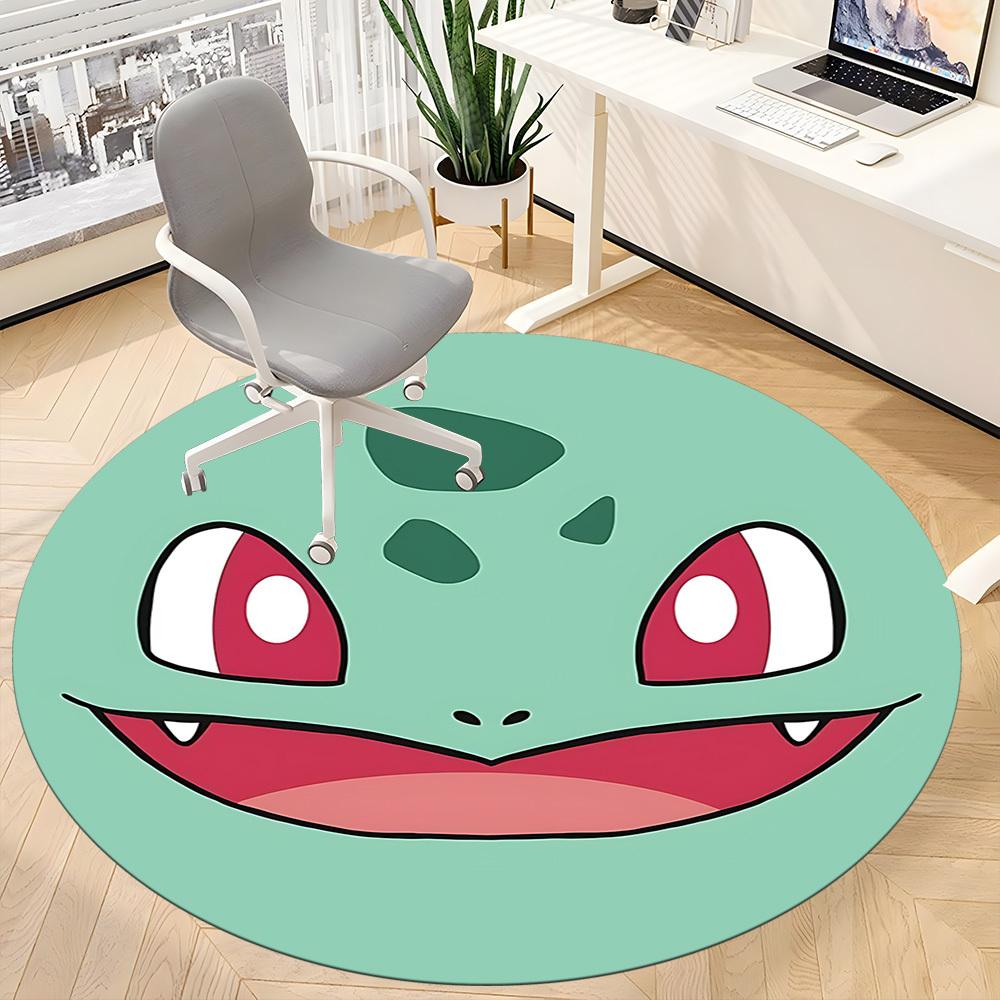 1pc Bulbasaur Office Round Area Rug, Indoor Mat Suitable For Office, Bedroom Living Room Home Decor, Room Deco, Offic a0928205