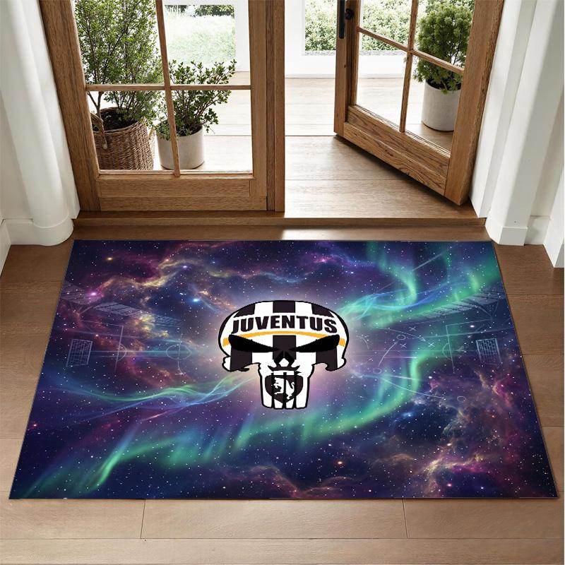 Juventus FC Design Crystal Velvet Rug Soft Decorative Mat for Bedroom Entrance