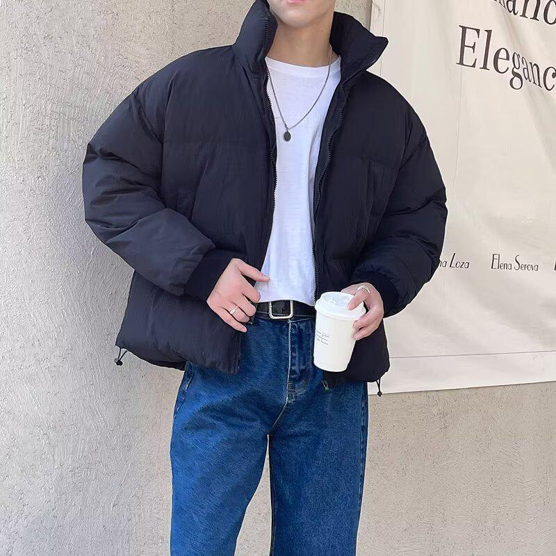 

Trendy CleanFit Men s Winter Stand Collar Cotton Padded Jacket - Versatile, Loose-Fit High Street Style L чорний