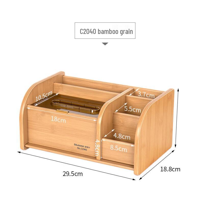 LIEI New Chinese Style Wooden Tissue Box with Remote Holder