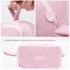 Corduroy Pen Bag Large Capacity Pen Pencil Case with 3 Compartment Cosmetics Storage Bag Stationery Organizer for School Office