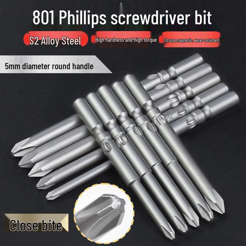 Nigao 801 Phillips Electric Screwdriver Bit, S2 Steel, Magnetic, 5mm Shank, 60mm/80mm Length