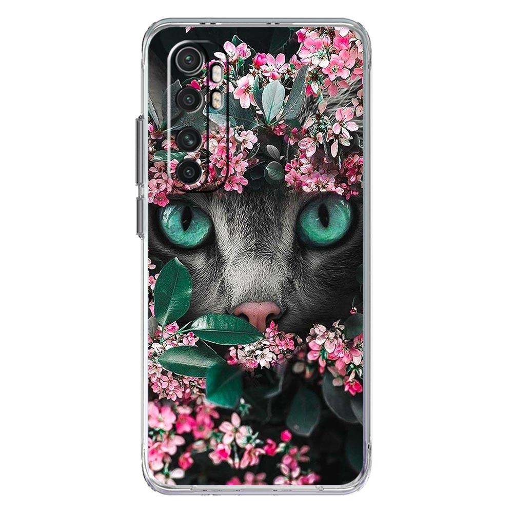 Phone Case For Xiaomi Poco X6 X5 NFC X3 F6 F5 Pro F4 F3 M3 14 13T 12T 12 13 Lite 11 Mi 5G Clear Cover Cute Detection cat