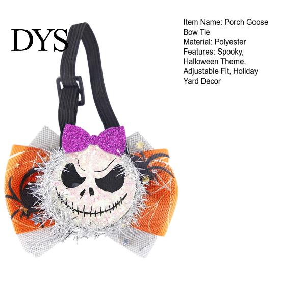 Funny Pumpkin Ghost Skull Decor Halloween Goose Bow Tie, Porch Statue Accessories, Spooky Tie for Lawn Statue, Outdoor Holiday Yard Versatile Costume