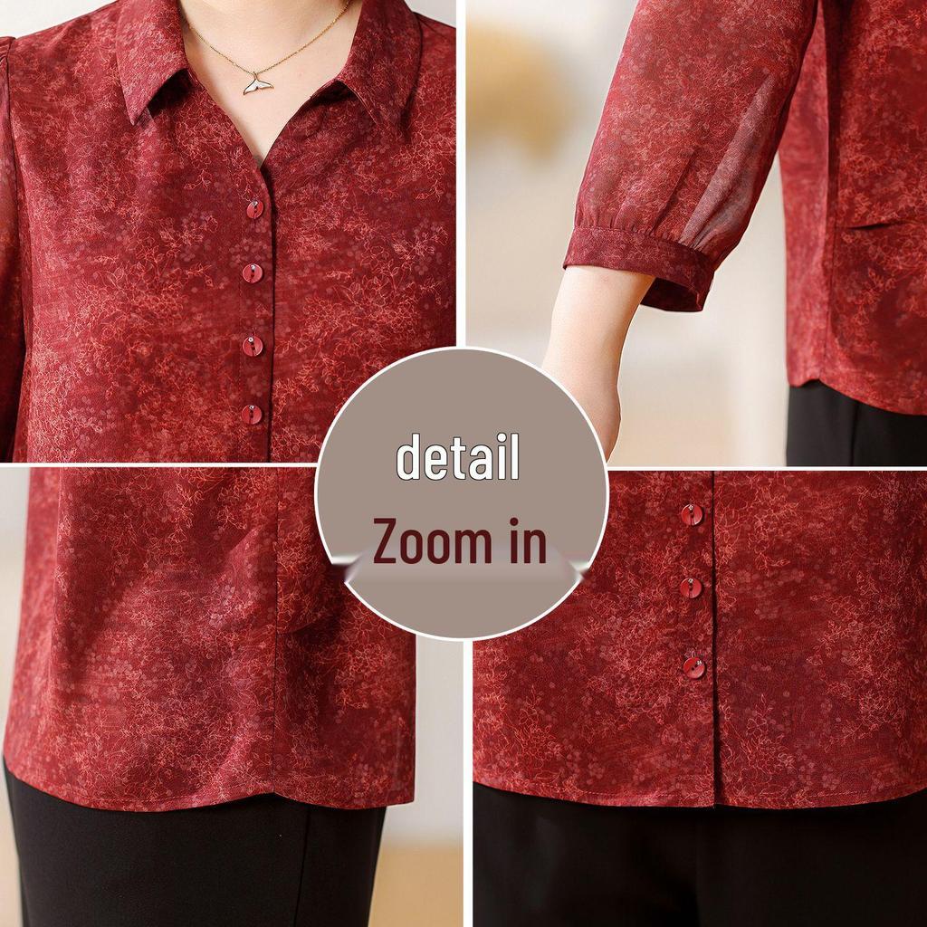 2026 Spring Shirt for Elderly Mothers - Women's Lapel Top, Loose Fit for Middle-Aged and Elderly, Perfect for Spring and Autumn