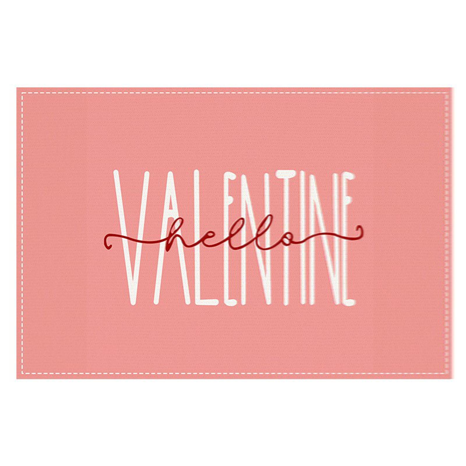 

Valentine s Day Love Meal Mat Linen Car Printed Table Mat Holiday Party Insulation Mat 1pc One Size