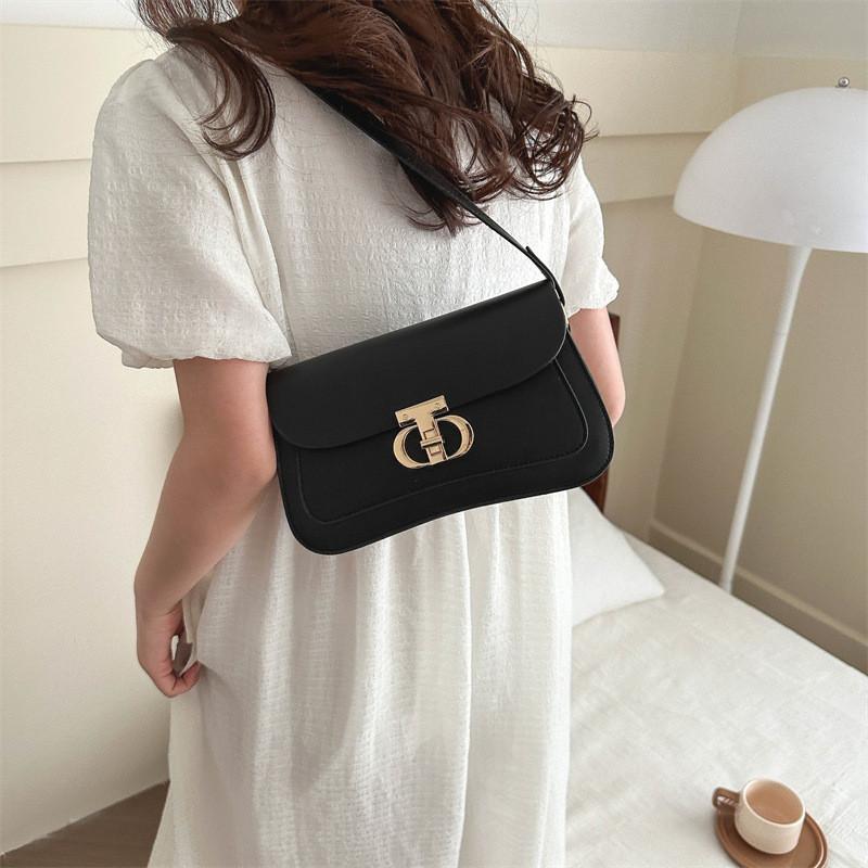 Chic Retro Stylish Women's Spring Small Square Bag Casual Shoulder Handbag In Black White Brown Beige