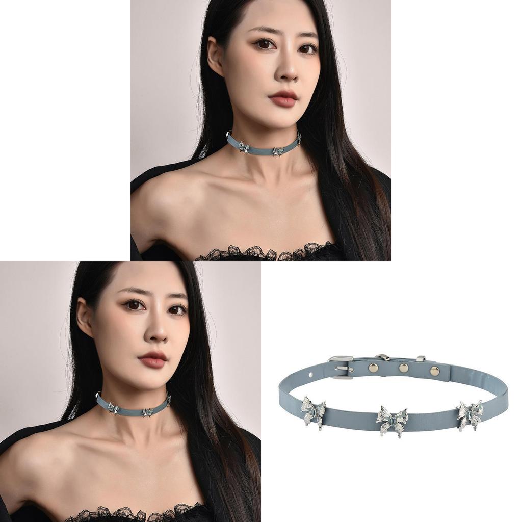 Asif Schmetterlings-Choker-Halskette mit Palladium-Anhänger für modebewusste Frauen