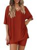 Women's Casual V-neck T-shirt & Shorts Homewear Set, 2026 Collection: Comfortable and Stylish 
