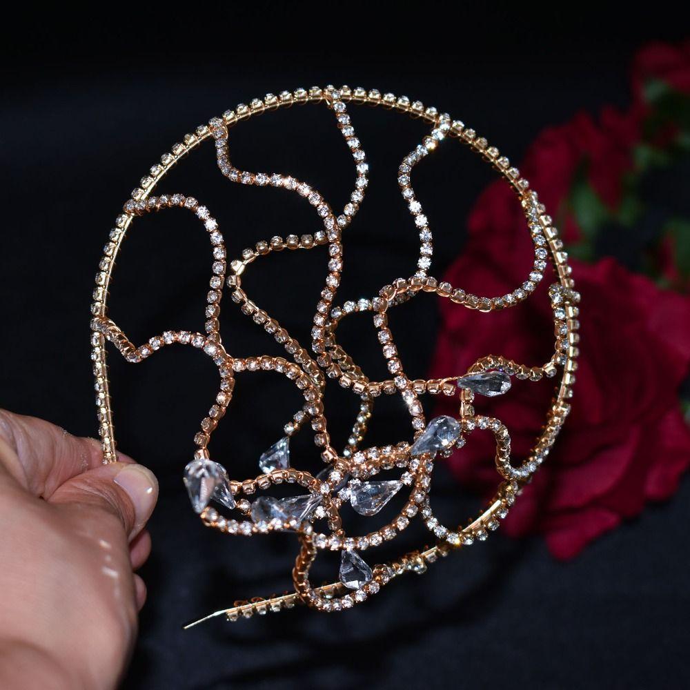 Hair Accessories Bend Rhinestone Headband Zinc Zinc Alloy Crystal Tiara Fairy Bride Crown  Wedding