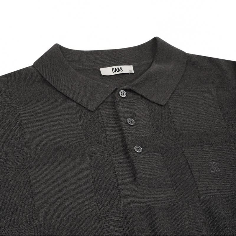 Daks 26ss Wool Blend Mixed Check Collar Knit Dmp1swtl201kk