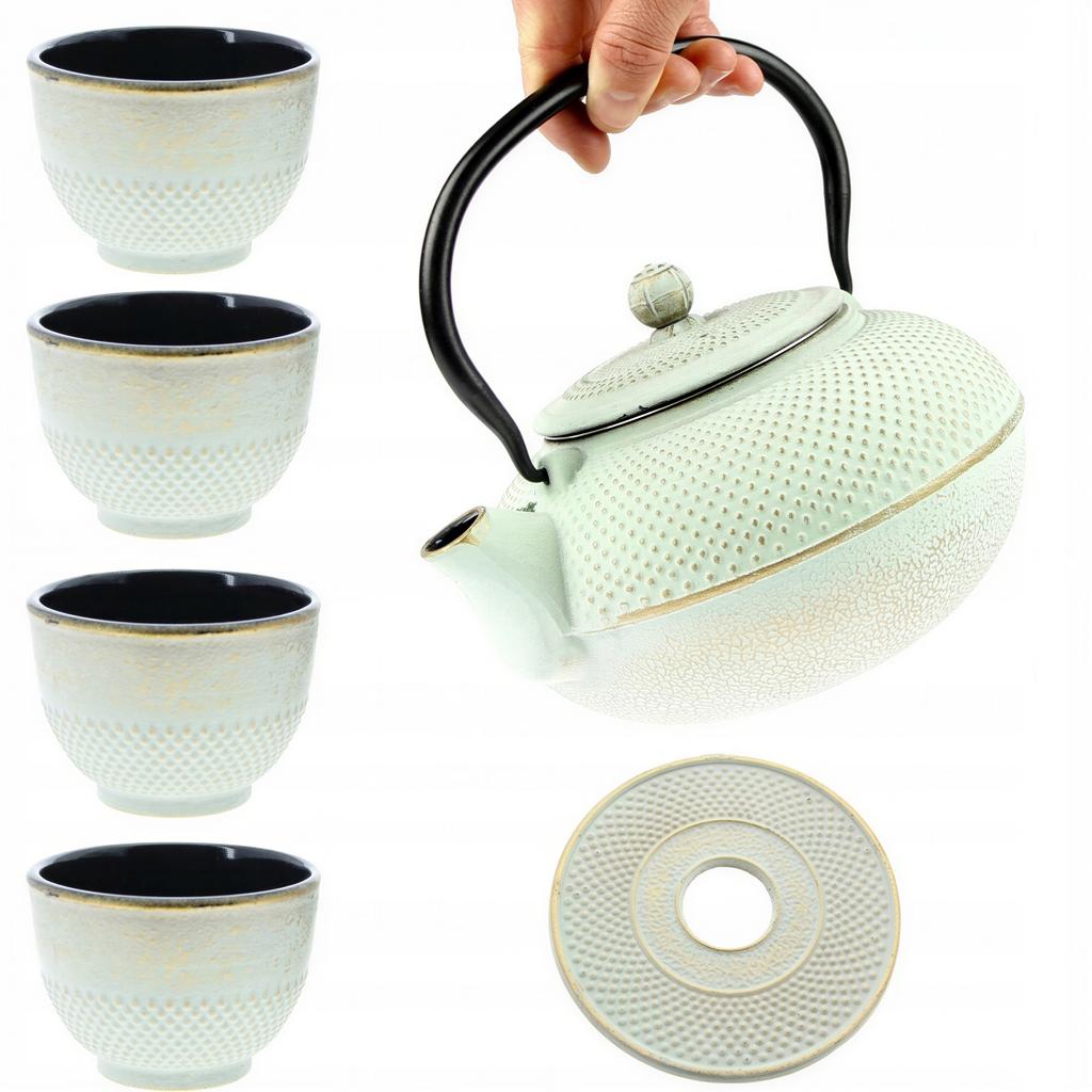 Cast Iron Kettle 1.5L Set Of 5 Mint Ø 18 Cm For Tea