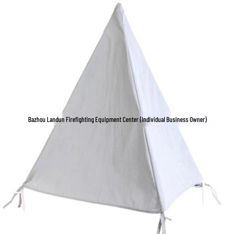 Foldable Off-White Triangular Pyramid Outdoor Training Bunker Obstacle with Wooden Stakes