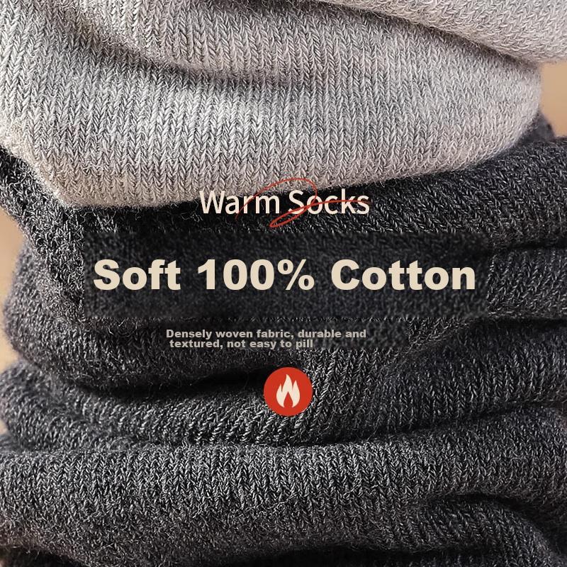 Men's Socks, Autumn And Winter Pure Cotton Thick Terry Socks, 7A Warm Thick Mid-Calf Socks for Men, Winter Towel Socks