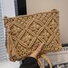 2025 Summer New Korean Version Mori Handmade Cotton Rope Fringed Woven Bag Single Shoulder Straw Woven Bag Casual Oblique Span Women's Bag
