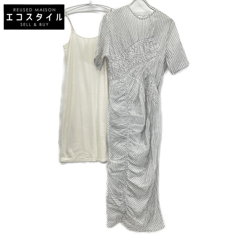 CLANE 25Stainless Steel 18112-5182 MIX RANDOM SHIRRING ONEPIECE Dress 1 whiteUsed