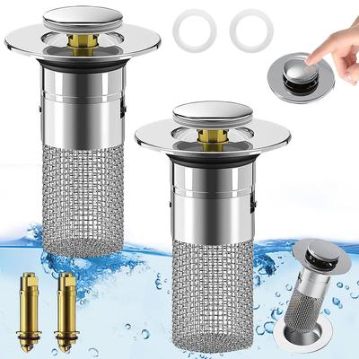 Nerezový podlahový odtokový filter Zátka umývadla proti úniku Nerezový zápachotesný výsuvný ventil Záchytka vlasov do odtoku Sítko do drezu