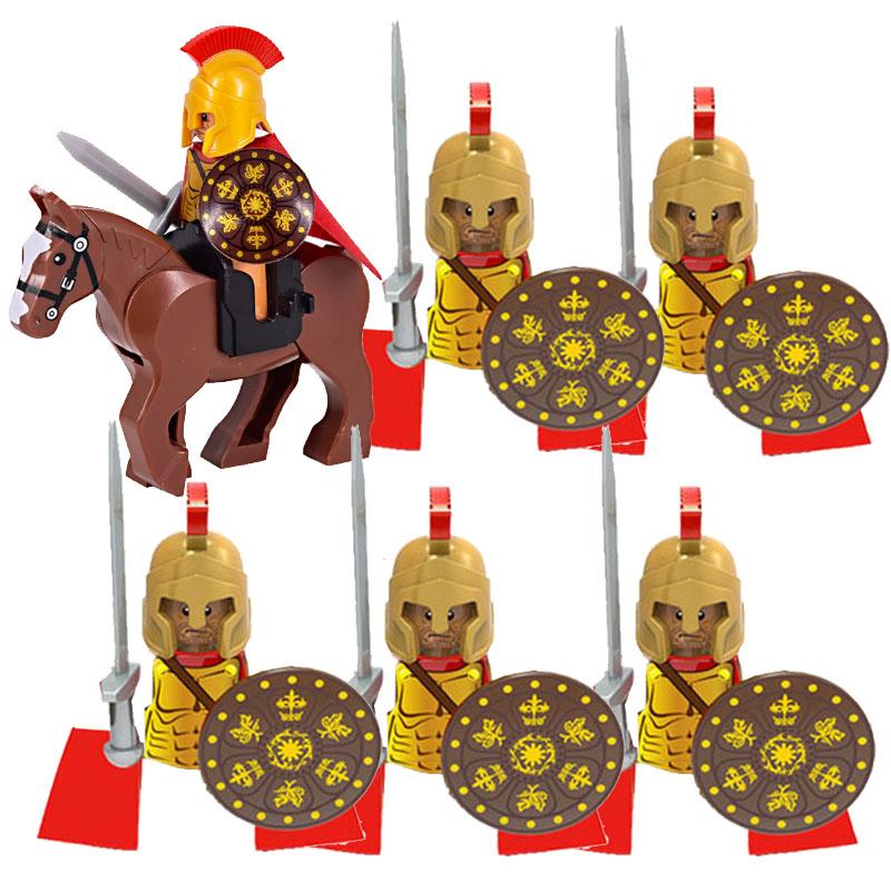 MOC Medieval Lion King Castle Knight Building Blocks Figure Accessories War Horse Cavalry Warrior Crusaders Toy Gift Bricks N029