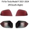 Compatible with Tesla Model Y Side Mirror Cover Replacement    2024, Left & Right Side Rearview Mirror Cover Cap for Model Y Accessories(red)