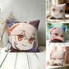 Kaedehara Cute Genshin Impact Cushion Cover Square Short Plush Pillow Case Living Room Sofa Home Decor Funda X