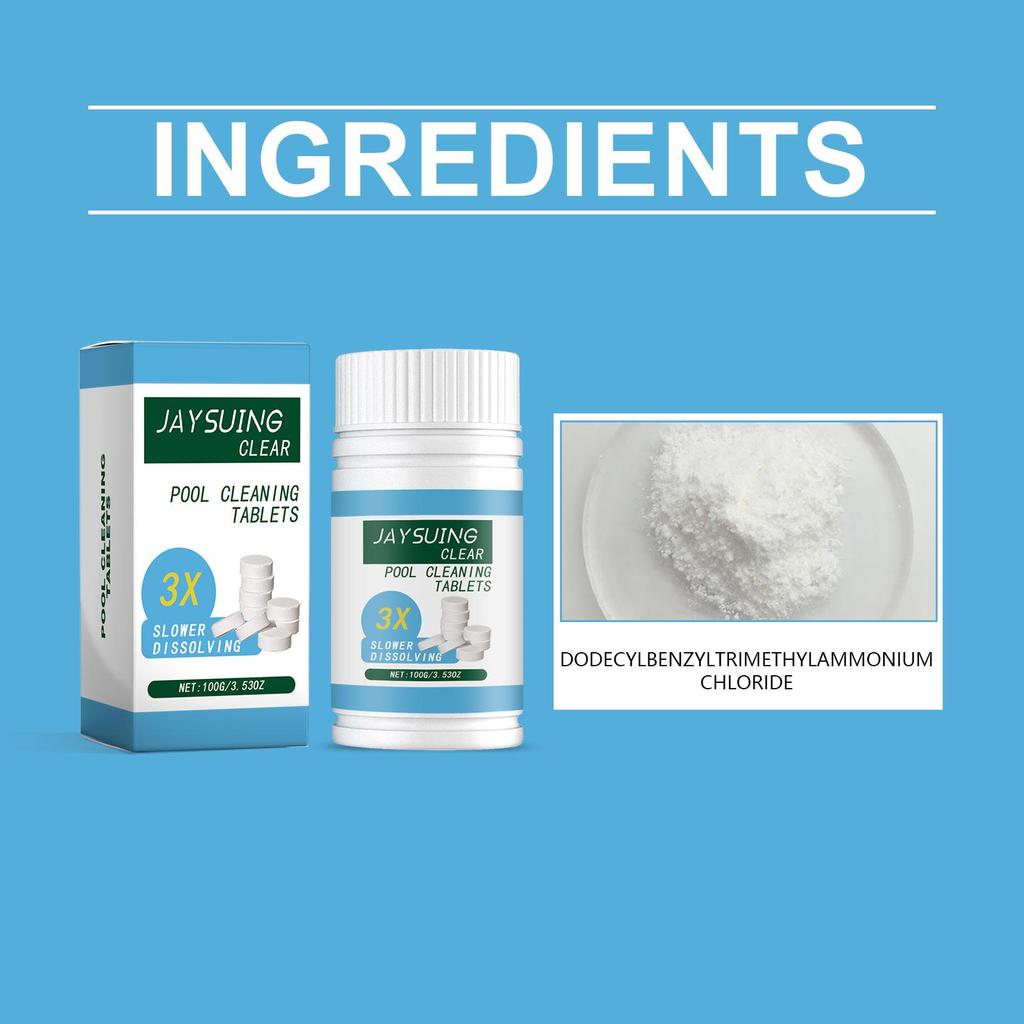 Pool Clean Chlorinated Effervescent Tablets Pool Clean Instant Water Treatment Effervescent Chlorine Tablets