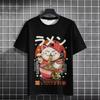 Men's T-Shirt  Japanese Style Cat Graphic 3d Print Women Clothing Fashion Casual Short Sleeve Oversized T Shirt Harajuku Tops