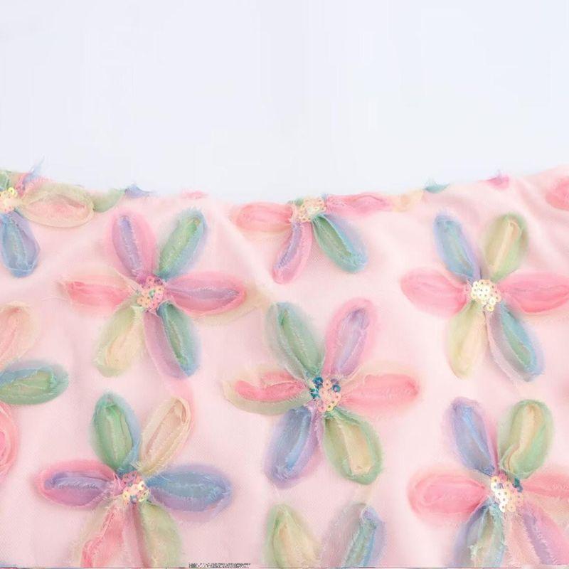 Jnleaog Autumn New Women's Clothing Fashion Style Stylish Fashion All-Match Heavy Industry Color Three-Dimensional Flower Skirt