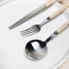 3Pcs/Set Portable Cutlery Set With Box Spoon Fork Chopsticks Set Stainless Steel Lunch Tableware Dinnerware Kitchen Accessories