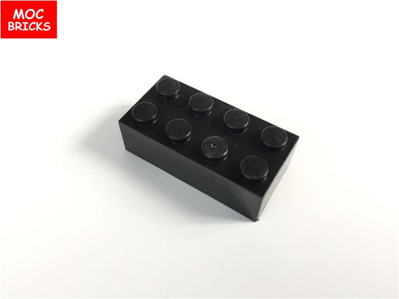 100pcs\lot MOC Bricks Colorful white red black Brick 2x4 3001 City Model Educational building blocks toys kids gift