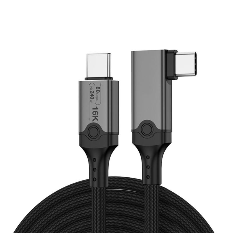 USB5 USB C to USB C Cable 80Gbps 16K@30Hz 240W Fast Charging USB C Data Cord Video Cable for Smartphone Laptops