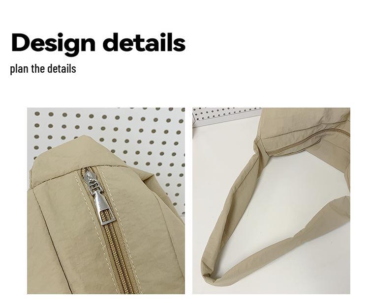 Japanese Minimalist Women's Large Capacity Shoulder Dumpling Bag - Solid Color Crossbody