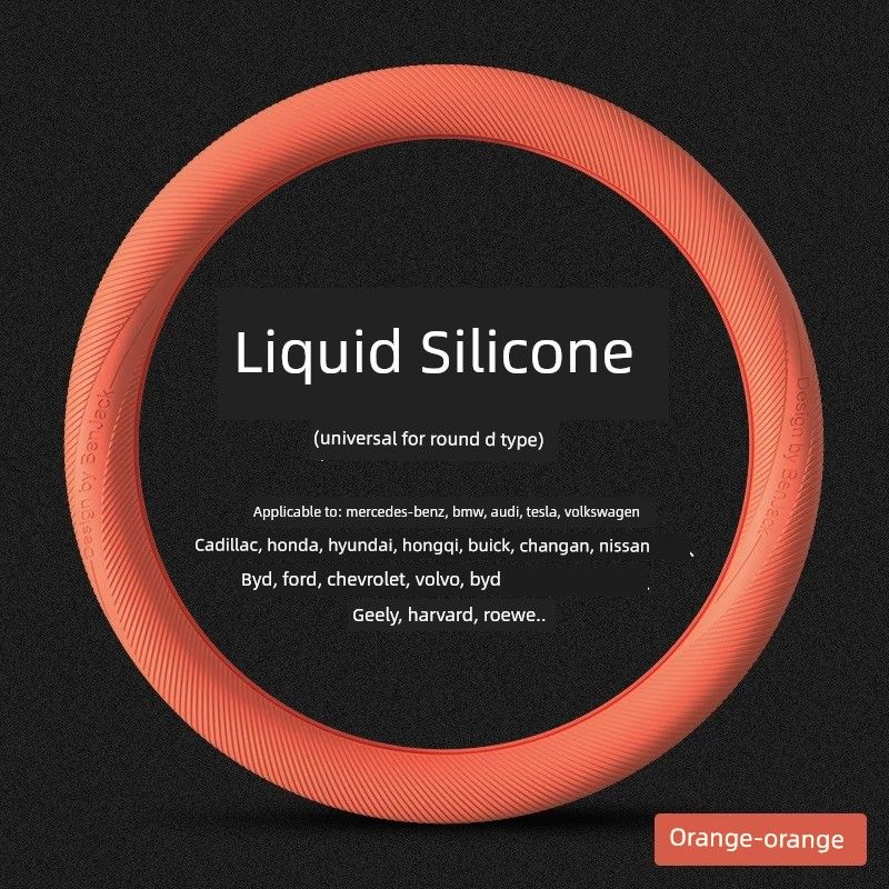 

Car Steering Wheel Cover Food-Grade Liquid Silicone Ultra-Thin Anti-Slip, Dust-Proof, Sweat-Proof, Ice-Feel Handle Cover, Universal for All Seasons Bright Orange [[Non-Fading, Food Grade Silicone]