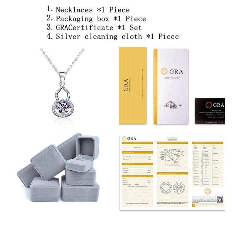 Echte 1,0 Karat Moissanit Halskette Luxus 925 Sterling Silber Kürbis Anhänger Halsketten Für Frauen Braut Funkelnden Hochzeit Schmuck