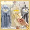 Cartoon Animal Hand Wipe Towels & Gloves - Duck & Penguin Shape, Soft Coral Fleece, Light Beige-Friendly Absorbent Lightweight Hangable