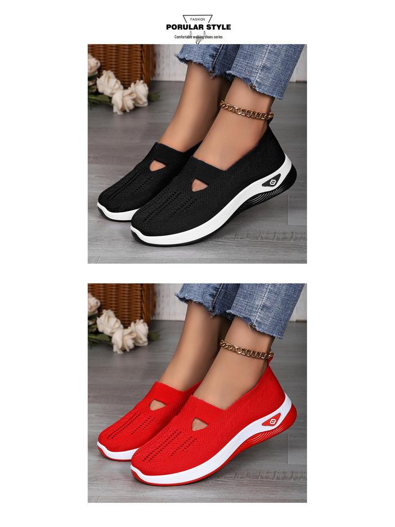 Women's Plus Size Fly-Knit Slip-On Casual Shoes - Breathable and Comfortable