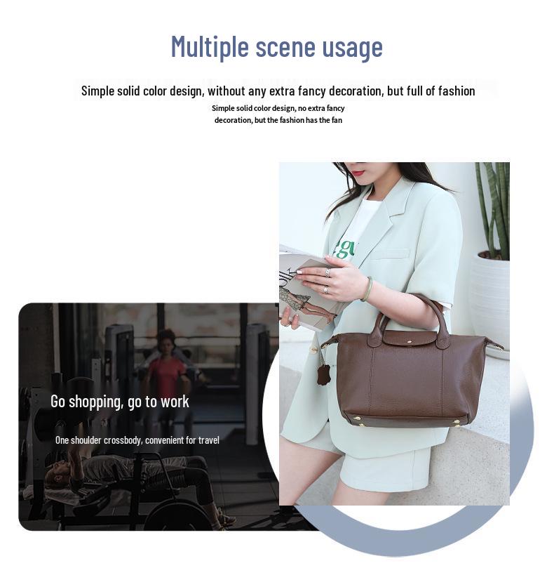 Women's Genuine Leather Tote: 2025 New Arrival, Large Capacity, Casual Shoulder & Crossbody Boston Bag