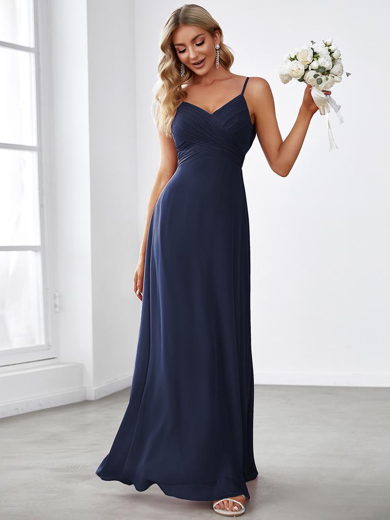 Ever-Pretty Women's Pleated Sweetheart Draped Back Floor-Length Bridesmaid Dress