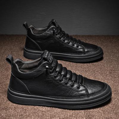 2024Men Handmade Flat Designer Sneakers Casual Leather High Top Lightweight Breathable Outdoor Walking Shoes  Sports Tenis Shoes