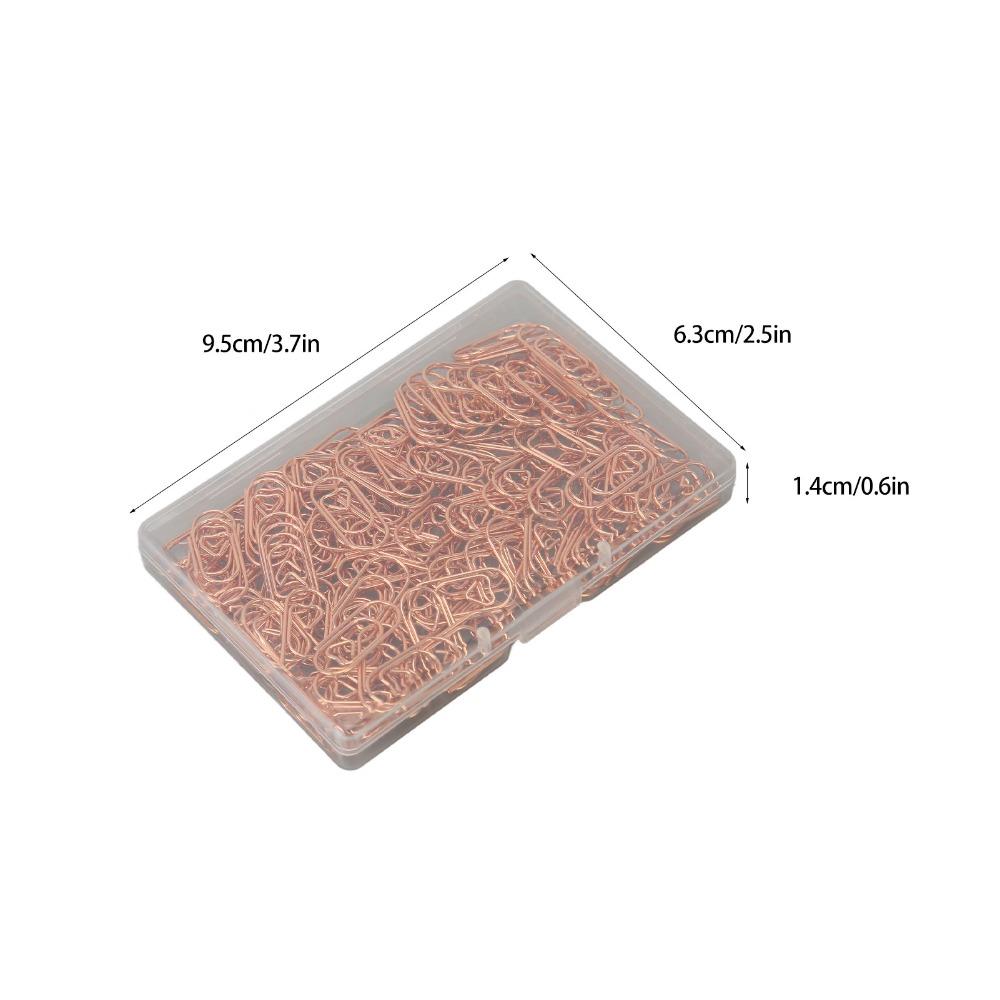 300pcs Electroplated Finish Rose Gold Paper Clips Anti Slip Design Decorative Paperclips  DIY Crafts