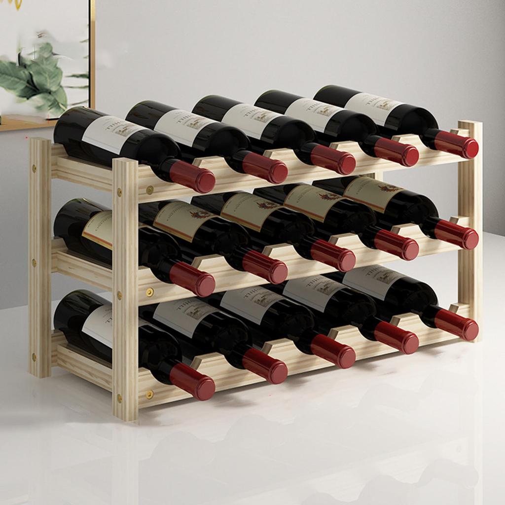 2/3/4 Tiers Wooden Wine Racks Home Bar Party Display Glass Holder Shelf Decoration Red Wine Storage Rack Stand Organizer