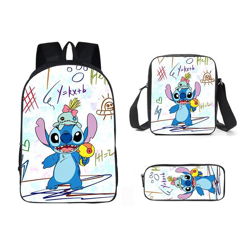 Stitch Cartoon Backpack For Kids Oxford Fabric Waterproof School Bag With Breathable Straps