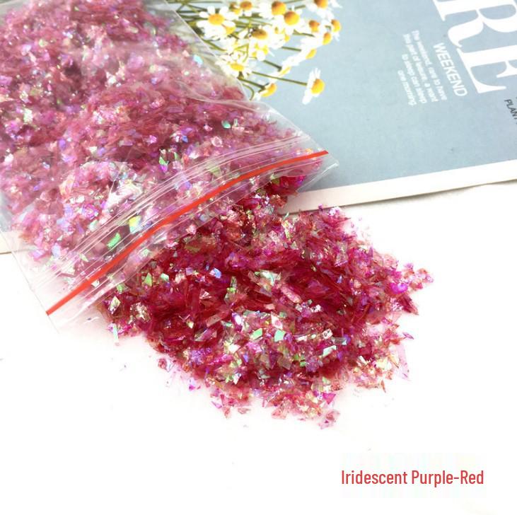 DIY Irregular Nail Shell Paper Fragments – 10g Bag for Slime, Epoxy Resin, Crafting.
