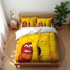 Cartoon Red Yellow Worm Duvet Cover Pillowcase Larva Bedding Set Kids Girl Boys Adults Gift Single Double King Large Size