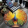 Peacock Round Area Rug,Carpet Rug for Living Room Bedroom Sofa Playroom Decor,Non-slip Floor Mat