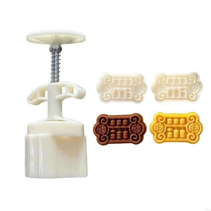 85AD Exquisite Chinese Dessert Molds Baking Tools Plastic Mooncake Pressed Moulds