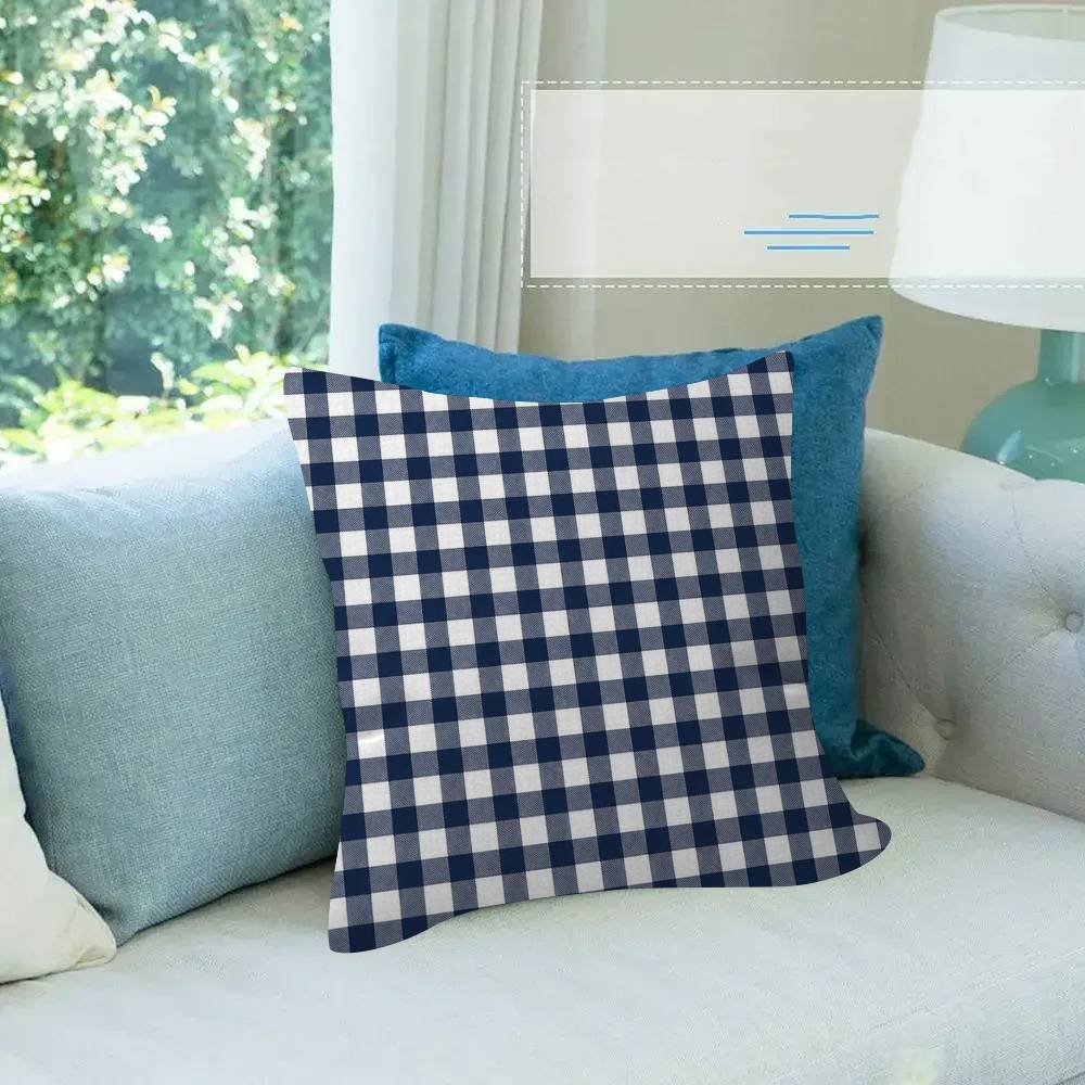 Stripe  Plaid Throw  solid color  Pillow Covers Cartoon Sofa Decorative Home Doublesided Printing Short Plush  Cushion Cover