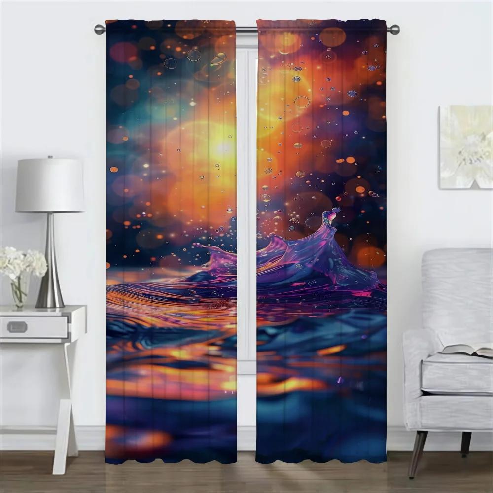 Partition Dream Dopamine Color Eleganta Rumsgardiner för Vardagsrum Fönstergardin Heminredningsgardiner 2 Delar Rullgardiner Barn