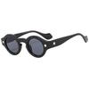 Vintage Small Round Sunglasses Women Men Metal Hinge Grey Transparent Shades Outdoor Eyewear Retro Rivet Glasses
