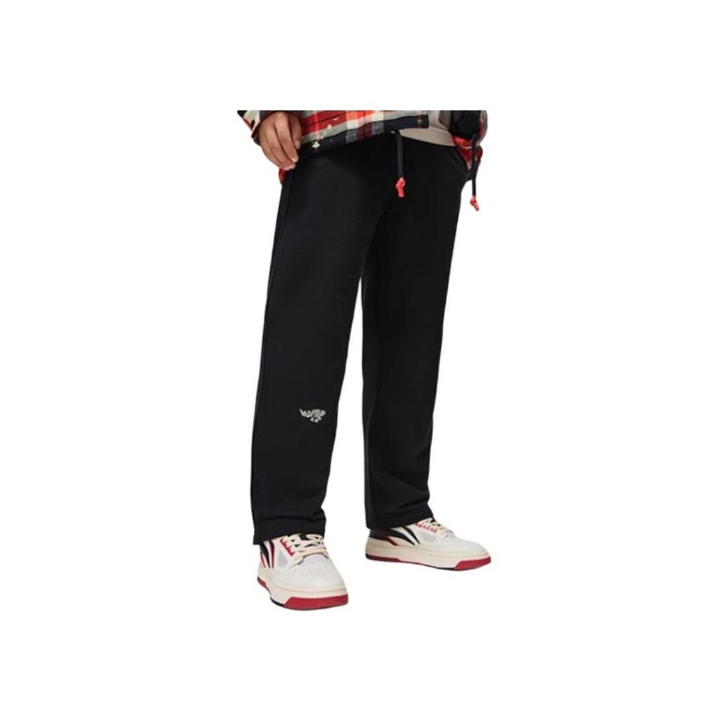 Li Ning Badfive Straight Loose Casual Mid Waist Knitted Sports Pants Men Pants AKLU089-3