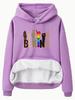 BEKIND Women's Fleece-Lined Hooded Sweatshirt with Kangaroo Pocket